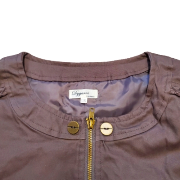 MED. BROWN ☆ CROPPED ☆ ZIP FRONT JACKET ☆ 1X ☆ NWOT - Picture 3 of 12